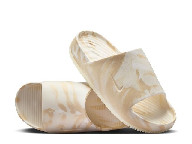 Nike Marble-Pattern Slide Sandals in Cream and White Women main image 3