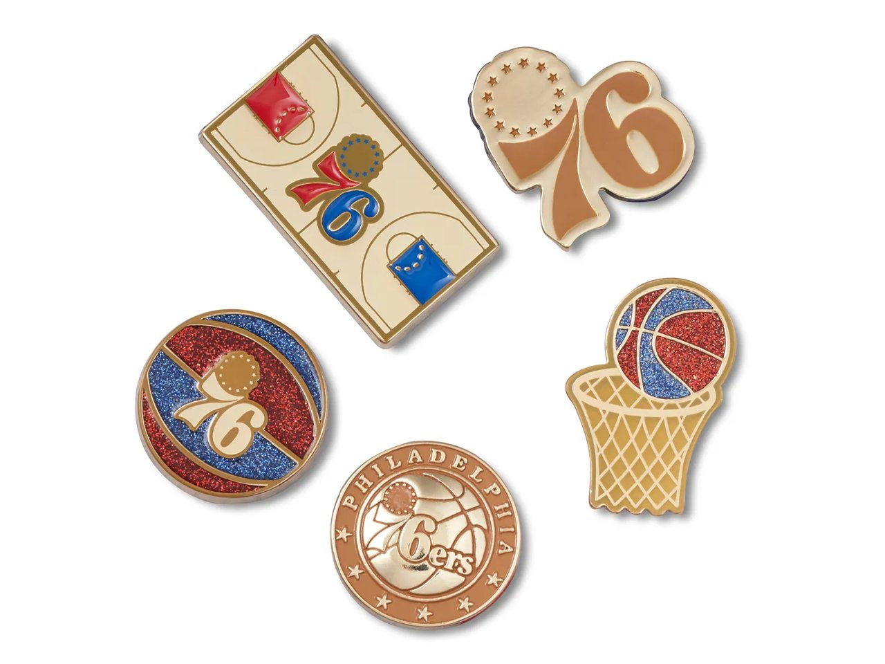 NBA Philadelphia 76ers Jibbitz Set - 5 Pack