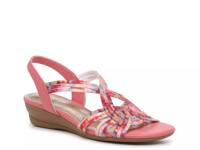 Ravi Wedge Sandal Pink/Pastel Multicolor Abstract Print view
