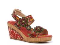 Quiteria Wedge Sandal Red/Multicolor Floral Print view