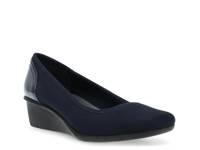 Winner Wedge Pump Navy Fabric view