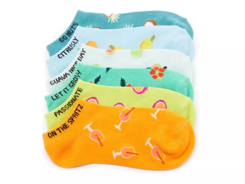 Tropical Spritz Women's No Show Socks - 6 Pack