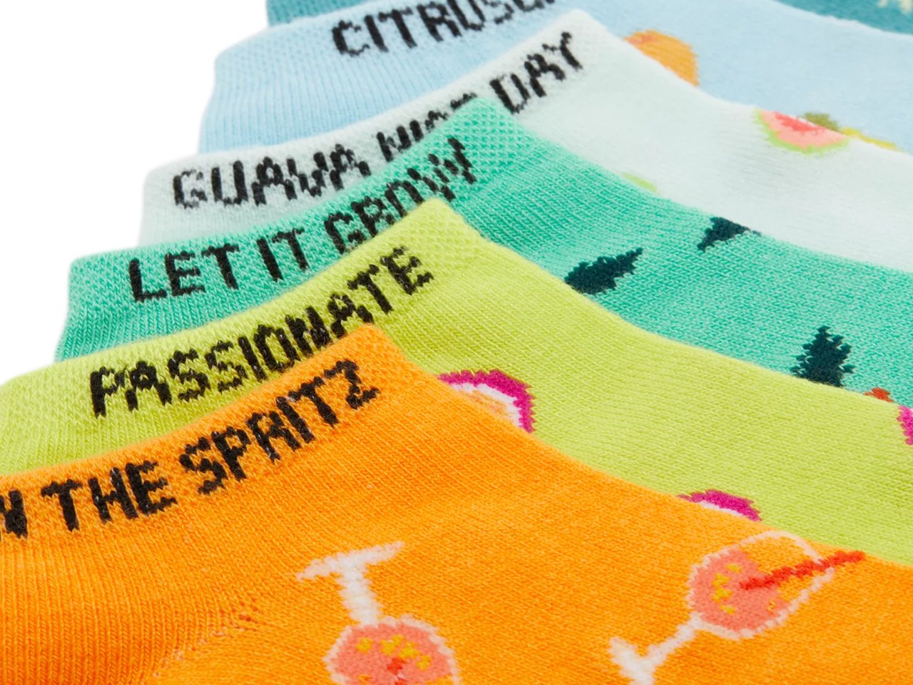 Tropical Spritz Women's No Show Socks - 6 Pack