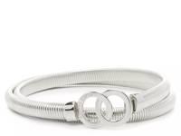 Double Ring Cobra Women's Belt Silver Metallic view