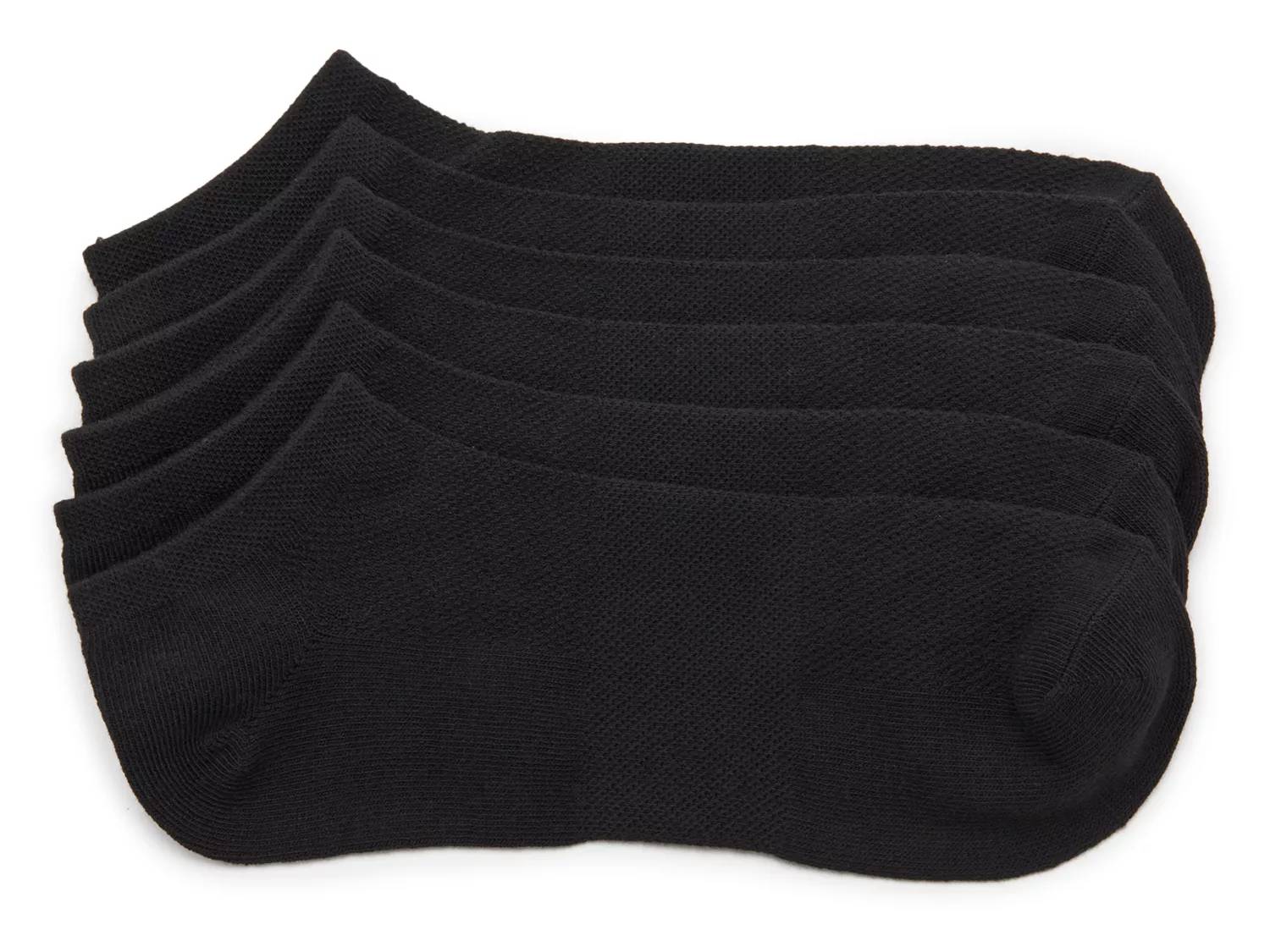 Black Men's No Show Socks - 6 Pack