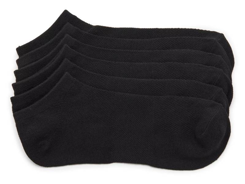 Black Men's No Show Socks - 6 Pack