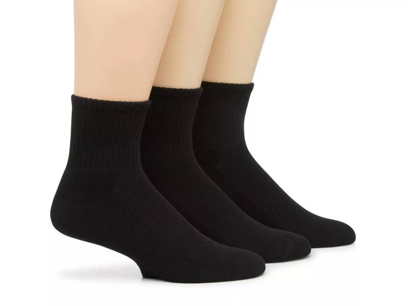 Black Men's Extended Size Ankle Socks - 5 Pack