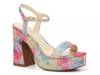 Xilka Sandal Pink/Blue/Multicolor Abstract Print Fabric view