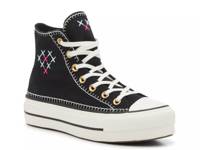 Chuck Taylor High-Top Platform Sneaker - Women's Black/Hot Pink/Grey Stitching view
