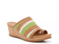 Faye Sandal Brown/Lime Green/White Stripe view