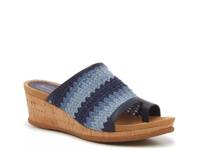 Faye Sandal Navy/Blue Stripe Fabric view