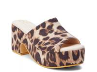Terry Platform Sandal Tan Leopard Print view