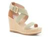Cali Wedge Sandal Light Green/Brown/Tan view