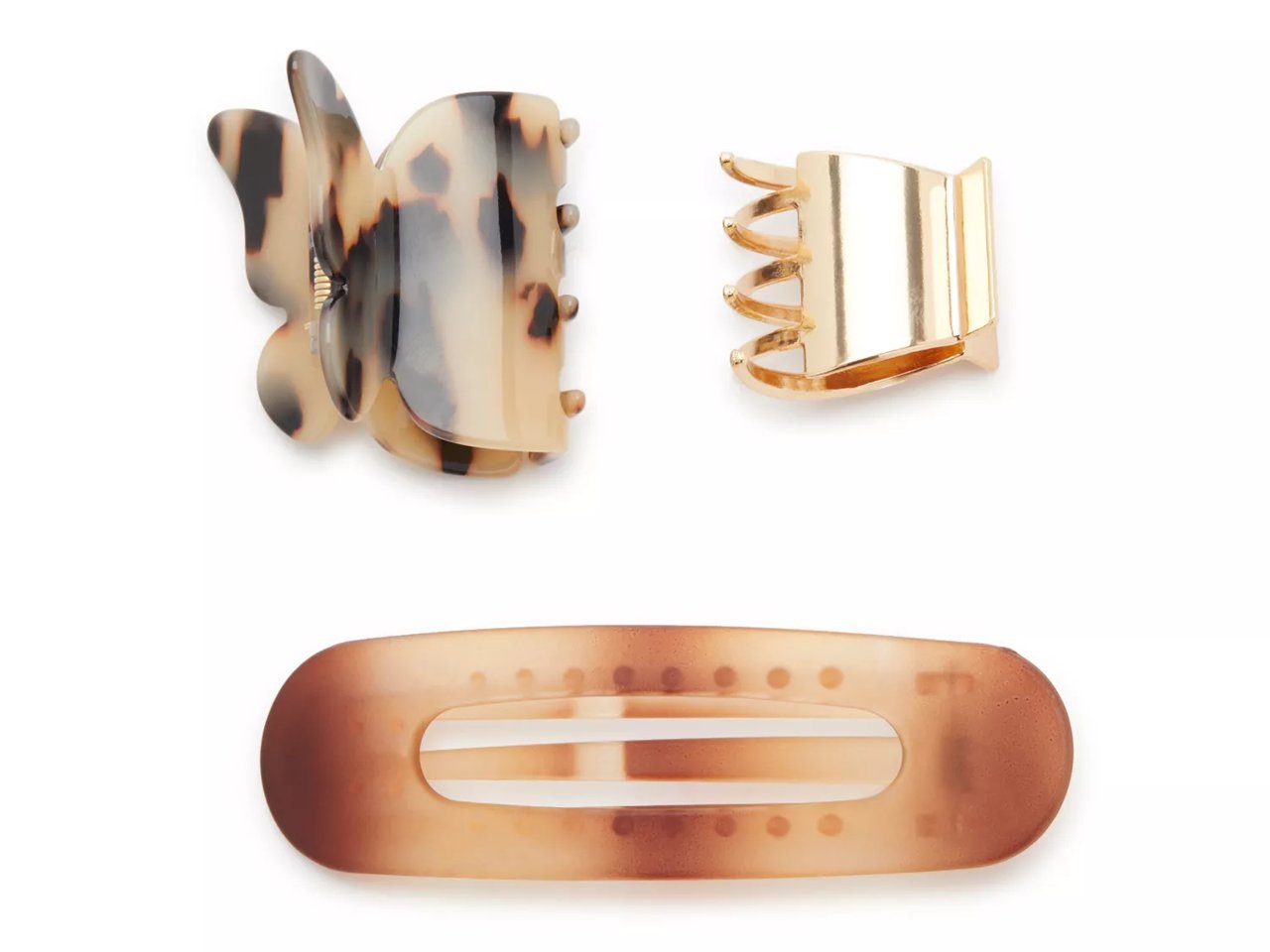 Tortoise Butterfly Claw Hair Clip Set - 3 Pack
