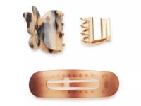 Tortoise Butterfly Claw Hair Clip Set - 3 Pack Brown/Gold Tortoise Shell view
