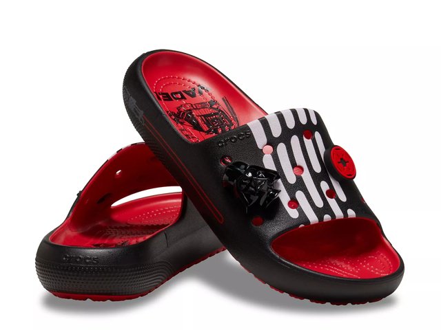 Crocs Darth Vader Classic Slide v2 Mens 6 Black Red Star Wars Jibbitz‎ Sandals Star Wars Crocs Darth Vader Classic Slide V2 Sandal Glow In  main image 2