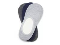 Simple Men's No Show Liners - 3 Pack Charcoal/Navy/Light Grey view
