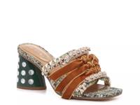 Vera Sandal Dark Green/Tan/Multicolor Abstract Print view