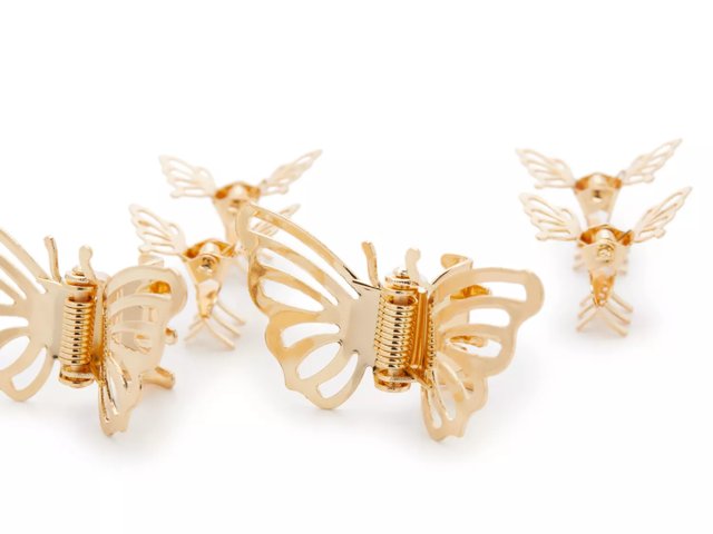 Mini Butterfly Hair Clips Set - 6 Pack