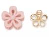 Flower Outline Hair Clips - 2 Pack Pink/Gold view