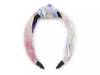Knotted Ribbed Headband Ivory/Multicolor Abstract Print view