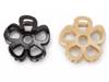 Flower Hair Clips - 2 Pack Black/Beige view