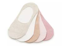 Heathered No Show Liners - 5 Pack Beige/White/Lilac view