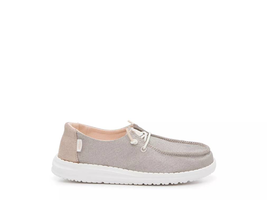 Featuring the girls' HEYDUDE Wendy Metallic Slip-On Sneaker. Click to shop this shoe.
