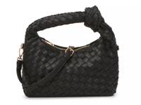 Woven Knotted Hobo Bag Black view