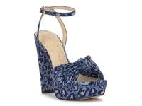 Immie Platform Sandal Blue Leopard Print view