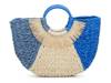 Ring Straw Tote Blue/Beige view