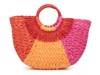 Ring Straw Tote Bright Pink/Orange/Red view