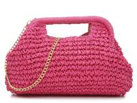 Straw Clutch Bright Pink view