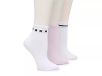 Stars & Stripes Ankle Socks - 3 Pack White/Lilac view