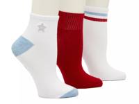 Stars & Stripes Ankle Socks - 3 Pack White/Maroon/Light Blue view