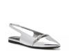 Elema Slingback Flat Silver Metallic view