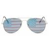 USA Flag Aviator Sunglasses Red/White/Blue/Silver Metallic view