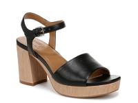 Lilly Platform Sandal Black/Wood Grain Synthetic view