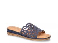 Cas Italy Wedge Sandal Navy Suede view