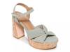 Veronika Platform Sandal Light Sage Green Suede view