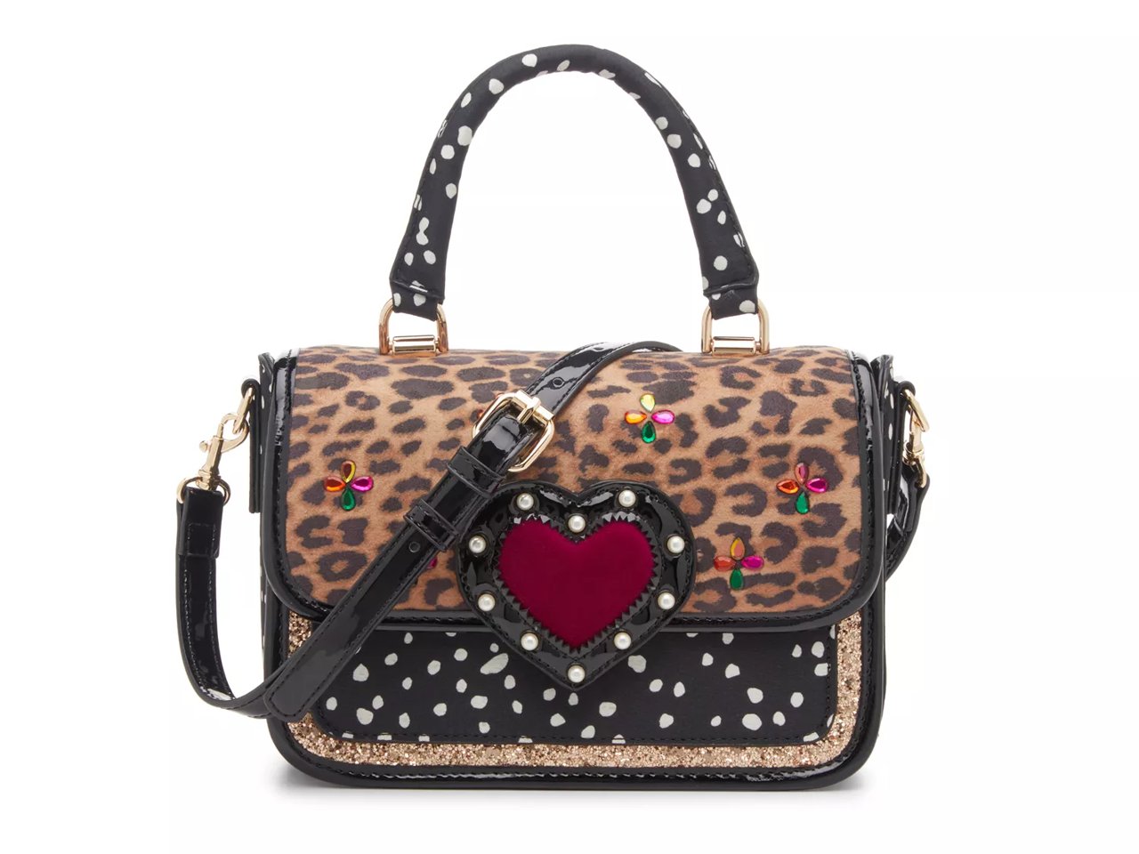 Leopard Heart Mini Satchel