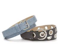 Denim & Black Women's Belts- 2 Pack Black/Blue view