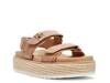 Big Mona Platform Sandal Light Brown Leather/Espadrille Platform view