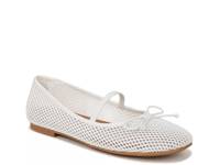 Idra Mary Jane Flat White Fabric view