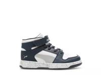 Rebound Mid Layup Marble Sneaker - Kids' Navy/White view