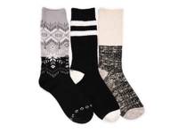Patterned Women's Boot Socks - 3 Pack Black/Grey/White view