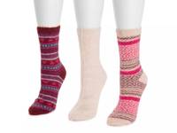 Fuzzy Women's Boot Socks - 3 Pack Pink/Burgundy/Off White view
