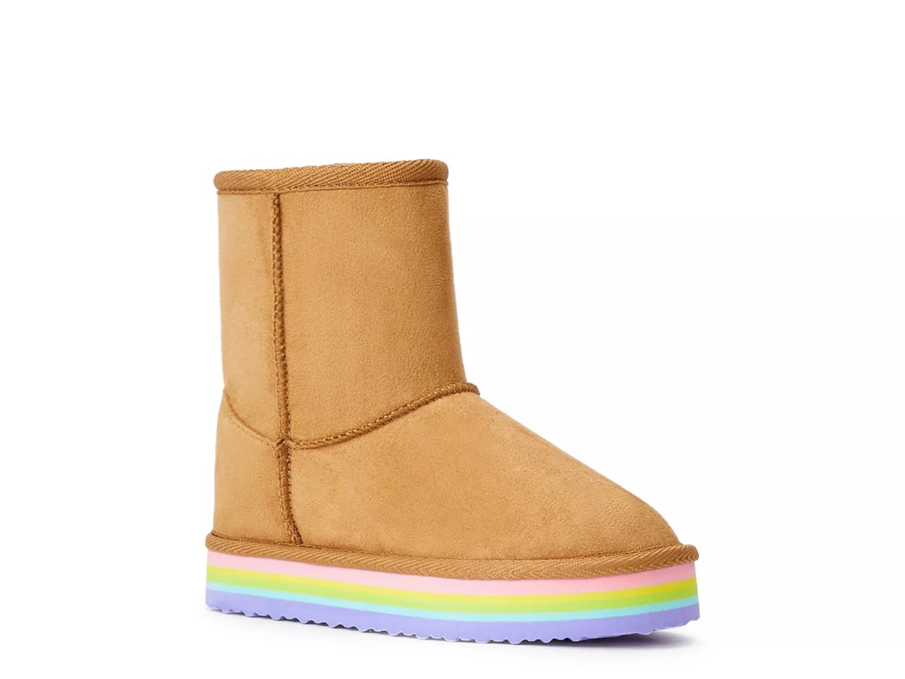 Rainbow Sole Fuzzy Boot - Kids'