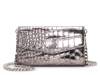 Kisho Leather Clutch Pewter Metallic Croc Print view