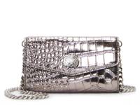 Kisho Leather Clutch Pewter Metallic Croc Print view